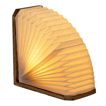 Darla Modern Art Deco Paper Half Pleated Fan LED Table Lamp